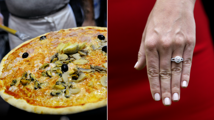 OnlinePizza hjälper en av sina kunder att fria till sin partner genom en pizza på alla hjärtans dag!